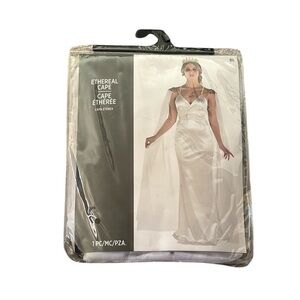 Ethereal Tulle Cape- Angel - Royal - White - Gold Trim Adult Costume